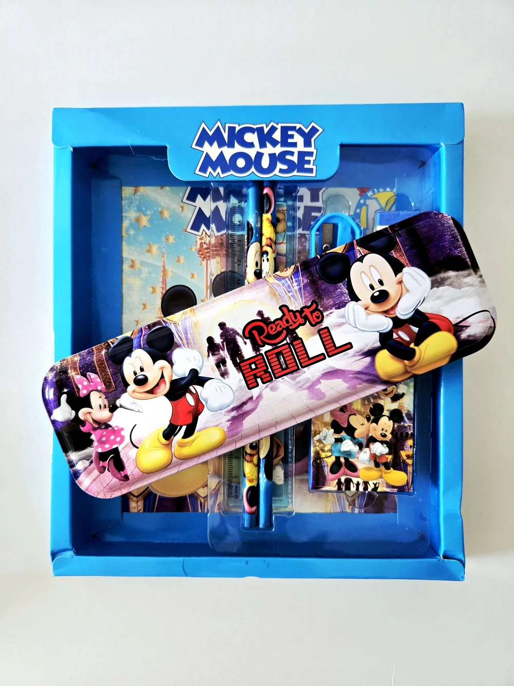 7PC. Disney Mickey Mouse Stationery Set Pencil Case & School Supplies Kit